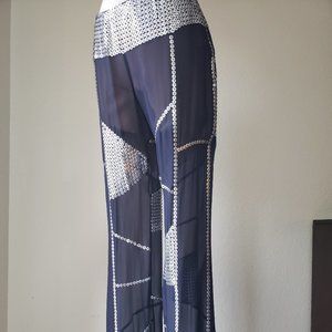 Designer Gianfranco Ferré Black & Silver Sequined Pants S-8